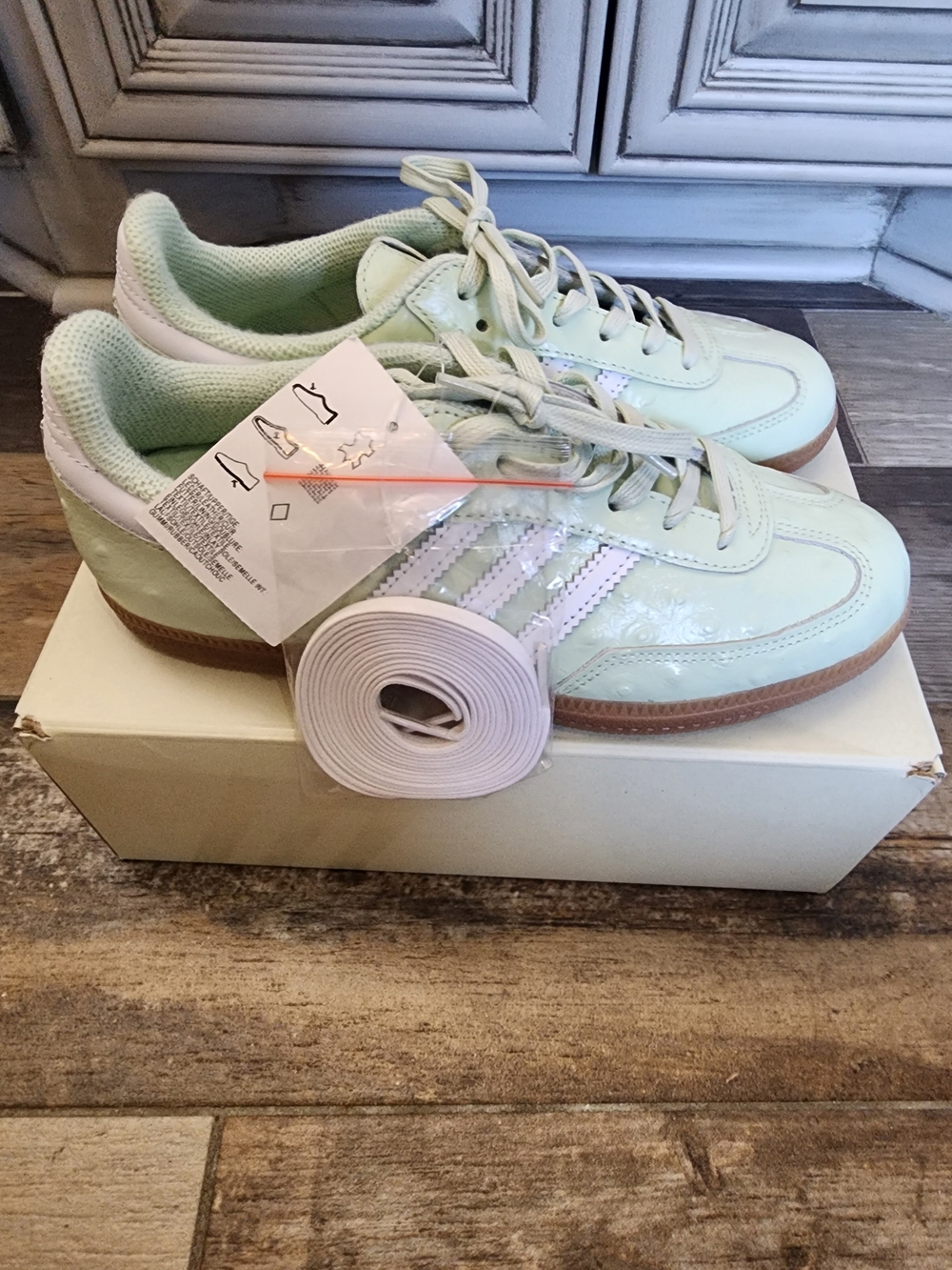 Adidas W Naked Samba Sneakers in Light Mint with White Stripes BNIB NWT - Picture 3 of 8